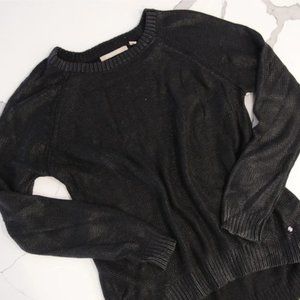 Broadway Metallic Sheen Black Knit Sweater EUC